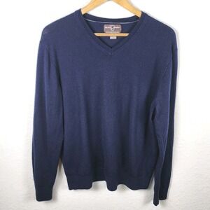 Black Brown 1826 Sweater Mens XL Navy Blue All Extra Fine  Merino Wool Preppy